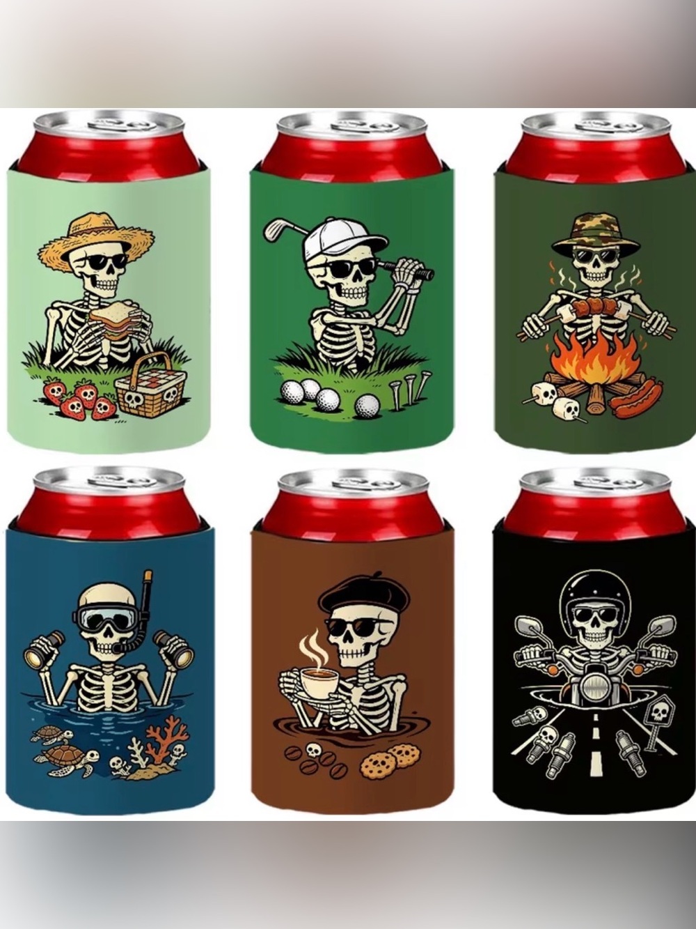 Skeleton Can Koozies – Choose Your Favorite